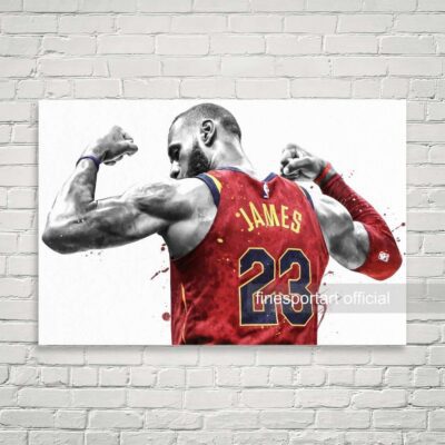 Lebron James Cleveland Poster, Canvas, Basketball Print, Sports Wall Art