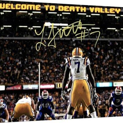 Leonard Fournette - LSU Tigers "Welcome To Death Valley" Autograph Print - Canvas Print Wall Art Decor