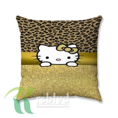 Leopard Print Hello Kitty Wallpaper Custom Pillow Case Cover