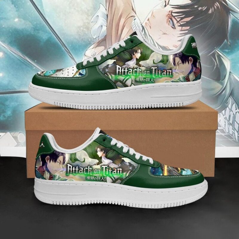 Levi Ackerman Attack On Titan Sneakers AOT Anime Shoes Air Force 1 Sneakers