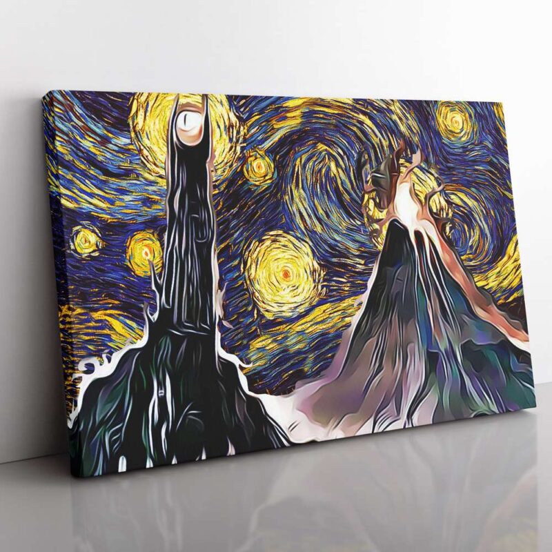 Lord of the Rings Starry Night Mordor Canvas Poster Print Wall Art Decor