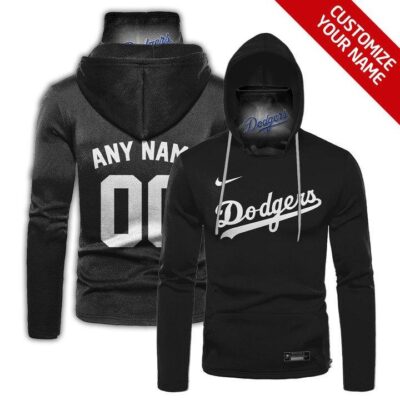 Los Angeles Dodgers #00 3D Personalized Black Jersey Style Custom Number Name For Dodgers Fans Gaiter Hoodie GH0414