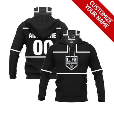 Los Angeles Kings #00 Nhl Team Black Jersey Style Custom Number Name For Los Angeles Kings Fans Gaiter Hoodie GH0188