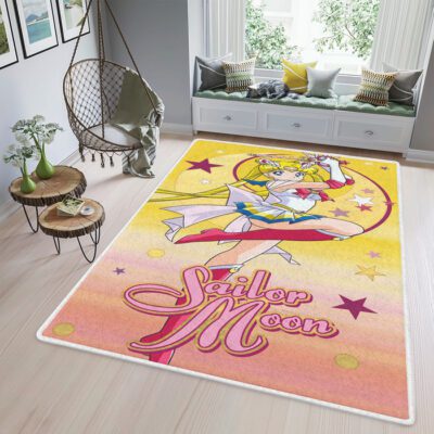 Lovely Sailor Moon Manga Christmas Ver 2 Gifts Lover,Sailor Moon Area Rug Living Room Rug Floor Decor