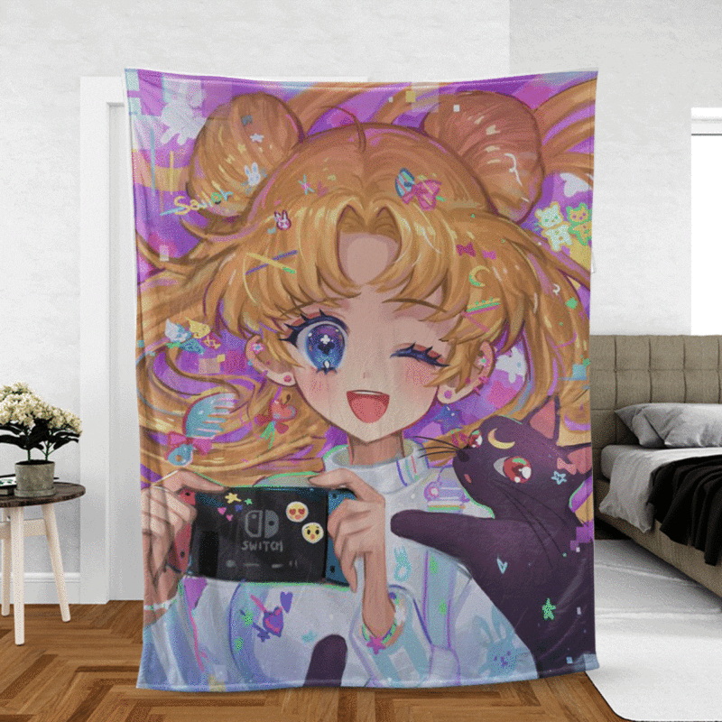 Sailor Moon Gift For Fans Comfy Sofa Throw Blanket Gift