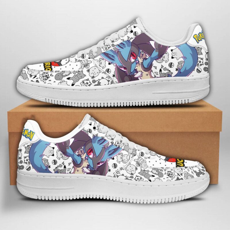 Lucario Sneakers Pokemon Shoes Fan Gift Idea Air Force 1 Sneakers