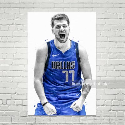Luka Doncic Dallas Mavericks Poster, Canvas, Basketball Print, Sports Wall Art