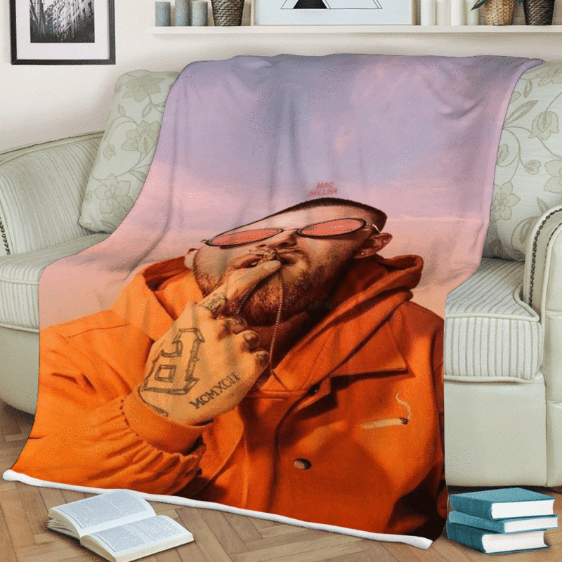 Mac Miller Wpap Pop Art Thank You For The Memories Gift Comfy Sofa Throw Blanket Gift