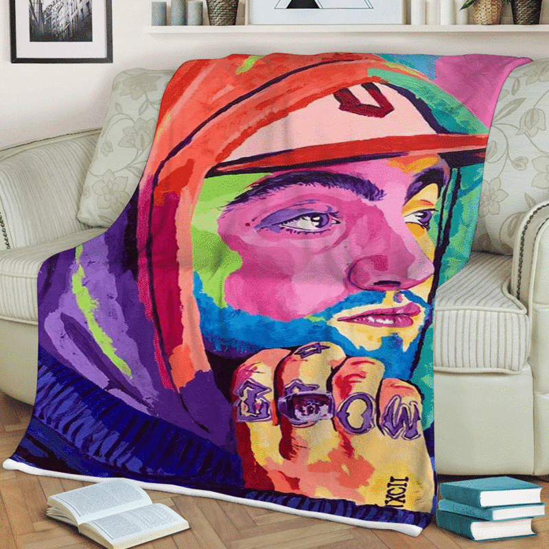 Mac Miller Wpap Pop Art Thank You For The Memories Ver6 Gift Comfy Sofa Throw Blanket Gift