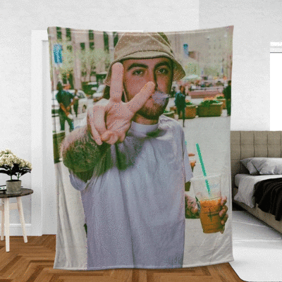 Mac Miller Wpap Say Hi Thank You For The Memories Ver8 Gift Comfy Sofa Throw Blanket Gift 2