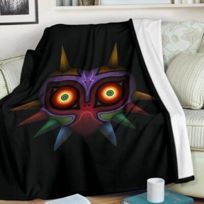Majora Fleece Blanket Custom The Legend Of Zelda Home Decoration, Comfy Sofa Throw Blanket