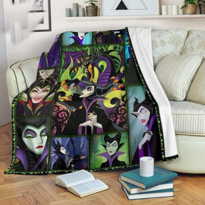 Maleficent Disney Villains Art Gift For Fan Comfy Sofa Throw Blanket Gift No198 1