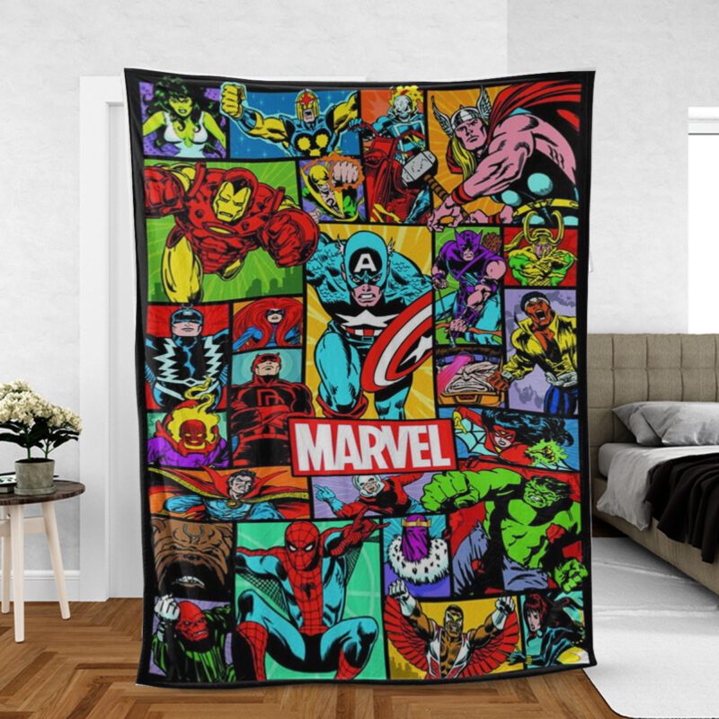Marvel Cinematic Universe All Characters Gift For Fan Comfy Sofa Throw Blanket Gift