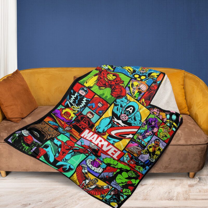 Marvel Cinematic Universe All Characters Fan Gift Marvel Cinematic Universe All Characters Gift For Fan Comfy Sofa Throw Blanket Gift 2