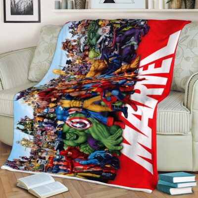 Marvel all characters Blanket Gift For Fan, Marvel all characters Comfy Sofa Throw Blanket Gift 1 Marvel all characters Comfy Sofa Throw Blanket Gift