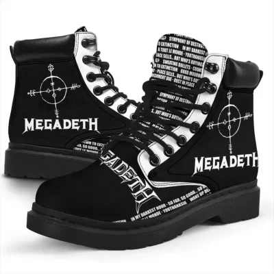 Megadeath Boots Shoes Amazing For Music Fan Working Boots Leather Boots Timber Motorcycle Boots 2