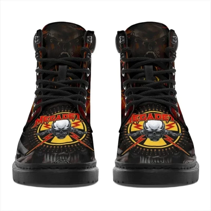 Megadeth Boots Shoes For Music Band Fan Gift Working Boots Leather Boots Timber Motorcycle Boots 2