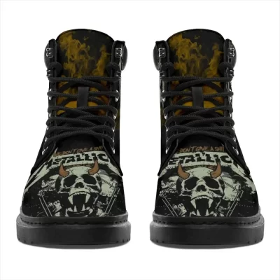 Metallica Boots Mixed Jack Skellington Rock Band Fan Gift Working Boots Leather Boots Timber Motorcycle Boots 2