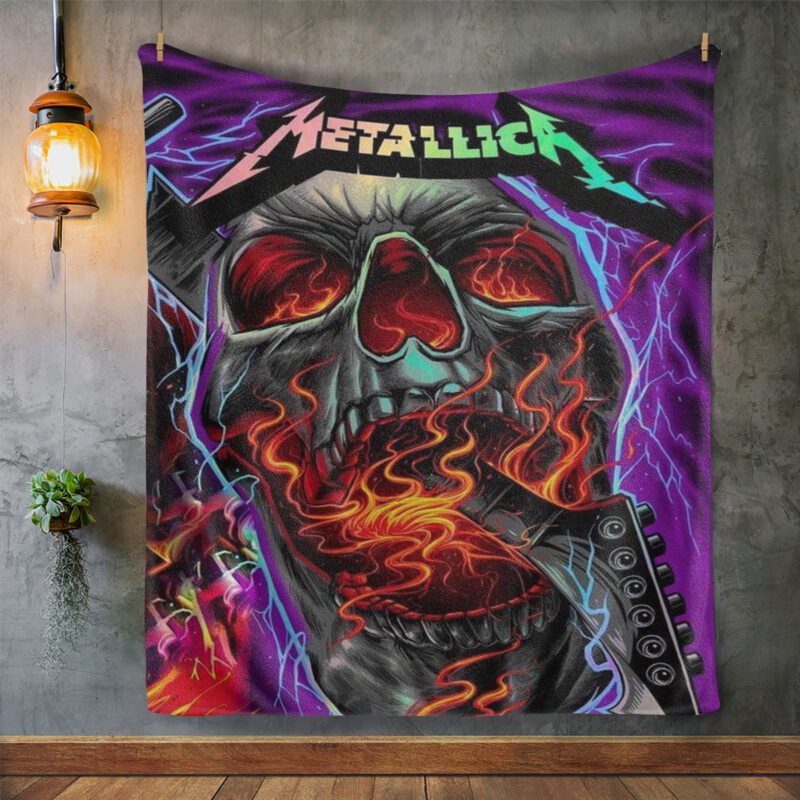 Metallica Music Band Skull Guitar Blanket