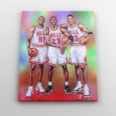Michael Jordan Dennis Rodman Scottie Pippen Canvas Print Basketball Gifts Poster Chicago Bulls Legends Sports Art Wall Home Decor 1