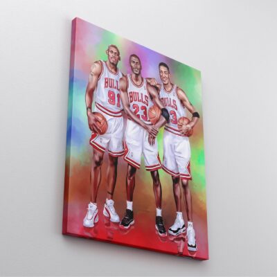 Michael Jordan Dennis Rodman Scottie Pippen Canvas Print Basketball Gifts Poster Chicago Bulls Legends Sports Art Wall Home Decor 2