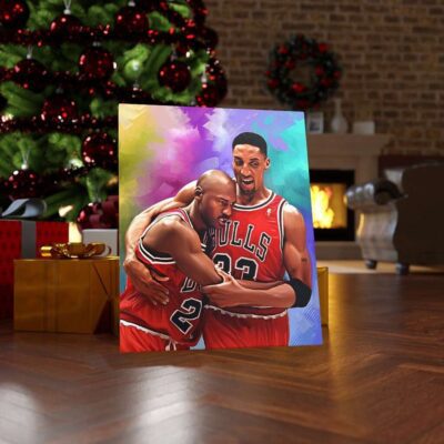 Michael Jordan Poster Scottie Pippen Canvas Print Flu Game Chicago Bulls Legend Basketball Gift Wall Art Home Decor NBA 1
