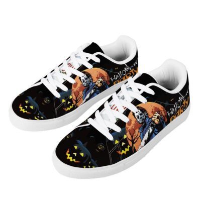Michael Myers Halloween Low Top Leather Skate Shoes Tennis Shoes Sneaker For Fans 3
