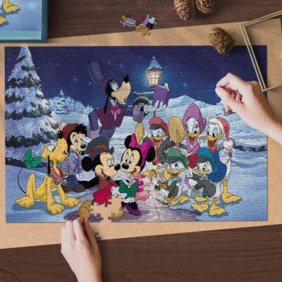 Mickey And Friends Christmas Eve Disney Gifts Lover Jigsaw Puzzle Game,Mickey And Friends Fans Gift