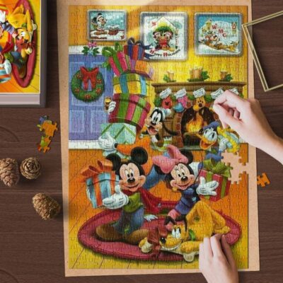 Mickey And Friends Christmas Eve Disney Ver2 Gifts Lover Jigsaw Puzzle Game,Mickey And Friends Fans Gift