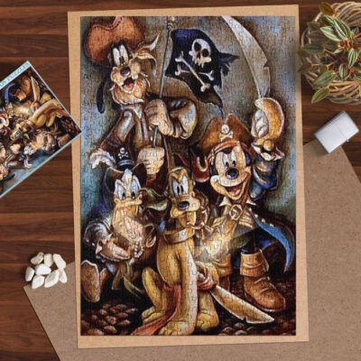 Mickey Mouse And Friends On Pirate Island Disney Cartoon Gifts Lover Jigsaw Puzzle Game