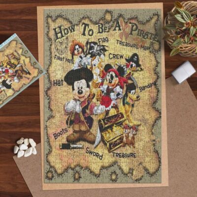 Mickey Mouse And Friends On Pirate Island Ver2 Disney Cartoon Gifts Lover Jigsaw Puzzle Game