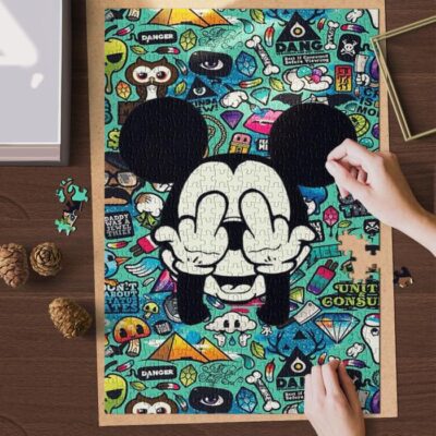 Mickey Mouse Jigsaw Puzzle Game, Funny Mickey Fan Gift, Disney Fan Gift