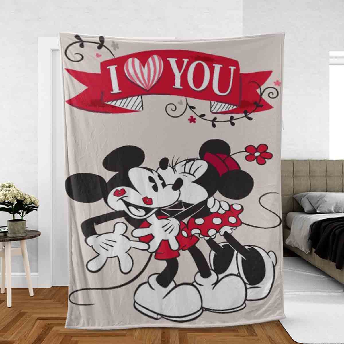 Mickey-and-Minnie-Mouse-Fan-Gift-Valentines-Day-Mickey-and-Minnie-Gift-I-Love-You-Comfy-Sofa-Throw-Blanket-Gift-1 Valentine's Day Mickey and Minnie Gift