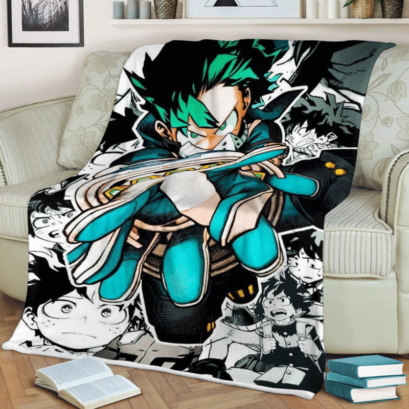 Midoriya Izuku Gift For Fan Comfy Sofa Throw Blanket Gift