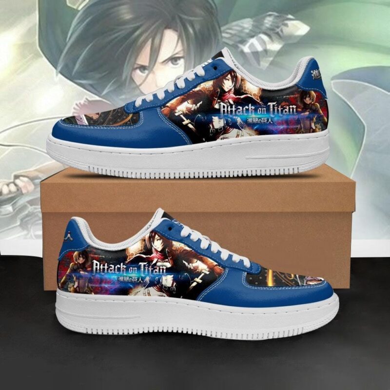 Mikasa Ackerman Attack On Titan Sneakers AOT Anime Shoes Air Force 1 Sneakers