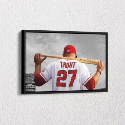 Mike Trout Poster Canvas, Los Angeles Angels of Anaheim, MLB Canvas, Wall Art Canvas, Mike Trout Baseball 3 Wall Art Canvas