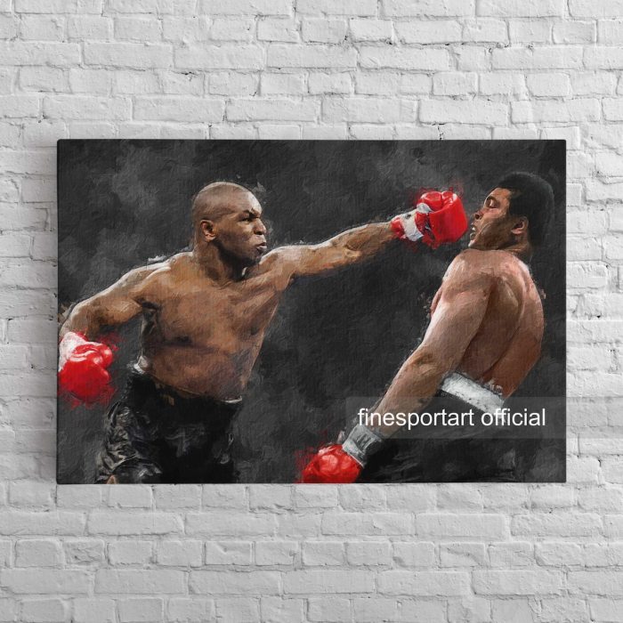 Mike Tyson Vs Muhammad Ali Canvas, Boxing Print, Sports Wall Art, Miami ...