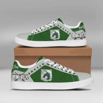 Military Police Regiment Attack On Titan Low Top Leather Skate Shoes