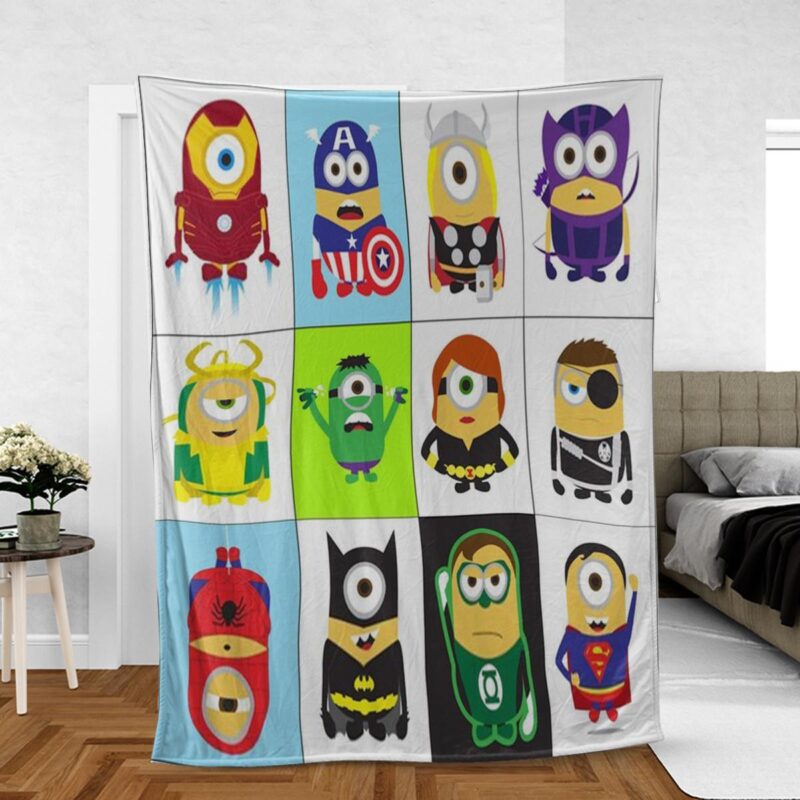 Minions Despicable Me Avengers Gift For Fan Comfy Sofa Throw Blanket Gift