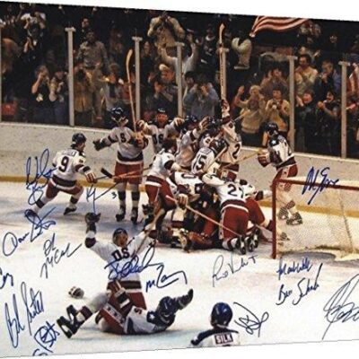 Miracle on Ice 1980 US Olympic Hockey Team Autograph Print - Canvas Print Wall Art Decor
