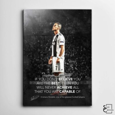 Motivational Canvas Art Cristiano Ronaldo Football Soccer Sports Quote Inspirational Framed Canvas Wall Art Poster Print 2 1