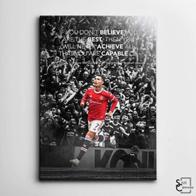 Motivational Canvas Art Cristiano Ronaldo Football Soccer Sports Quote Inspirational Framed Canvas Wall Art Poster Print 2