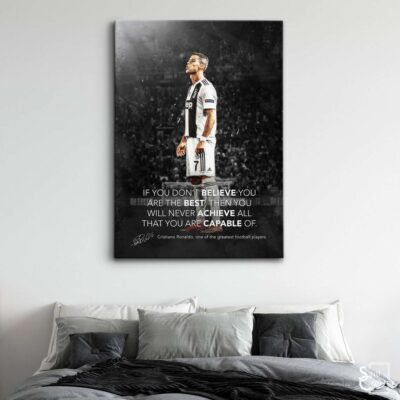 Motivational Canvas Art Cristiano Ronaldo Football Soccer Sports Quote Inspirational Framed Canvas Wall Art Poster Print 3 1