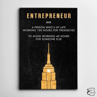 Motivational Canvas Art Entrepreneur Empire State Gold Quote Inspirational Wall Art Framed Canvas Poster Print 2