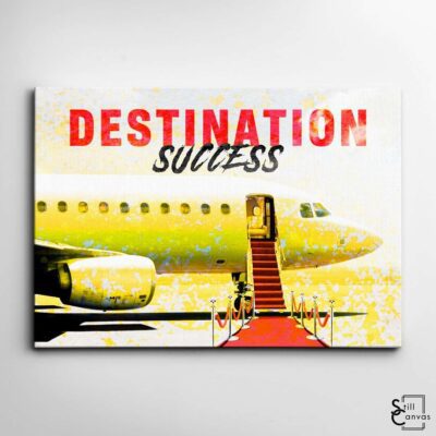 Motivational Canvas Art Jet Destination Success Quote Inspirational Framed Canvas Wall Art Poster Print 2