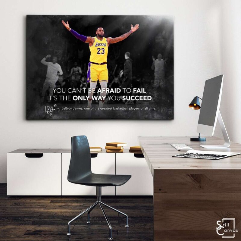 Motivational Canvas Art - Lebron James Basketball Legend Nba Quote Inspirational Wall Art Framed Canvas Poster Print