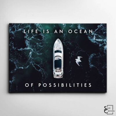 Motivational Canvas Art Life Is An Ocean Of Possibilities Quote Inspirational Framed Canvas Wall Art Poster Print 2