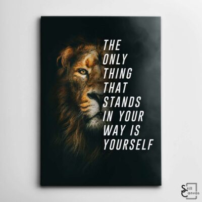 Motivational Canvas Art Lion The Only Thing Orange Quote Inspirational Wall Art Framed Canvas Poster Print 2