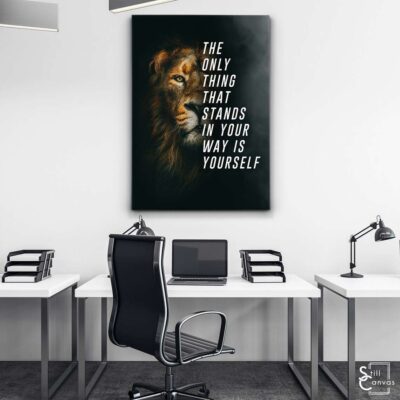 Motivational Canvas Art Lion The Only Thing Orange Quote Inspirational Wall Art Framed Canvas Poster Print 3