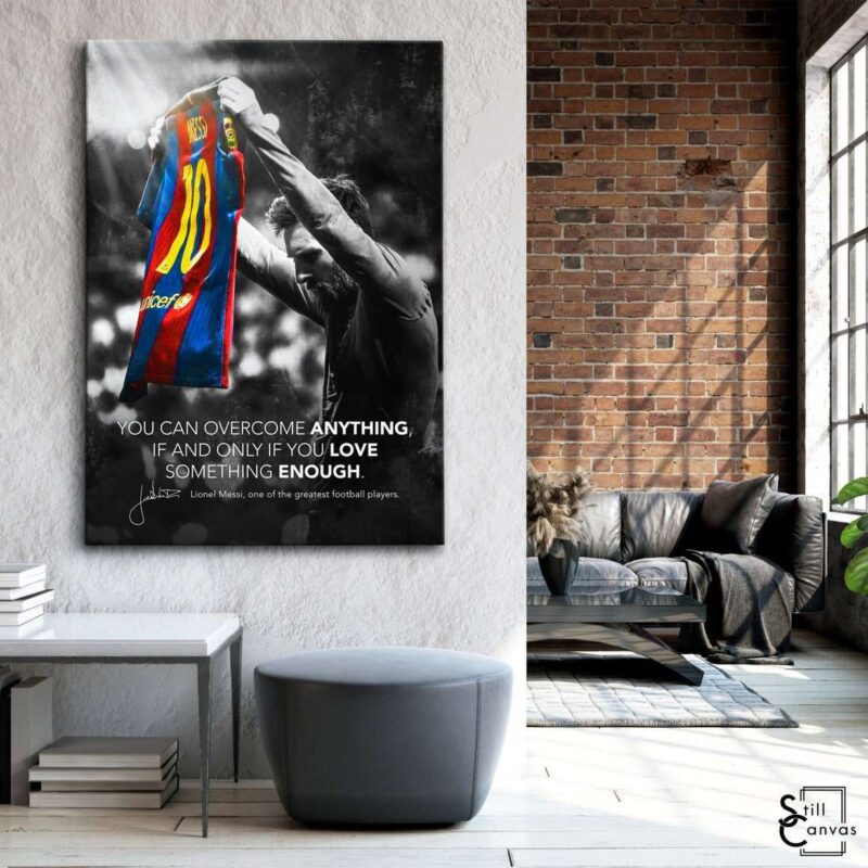 Motivational Canvas Art - Lionel Messi Football Soccer Sports Quote Inspirational Framed Canvas Wall Art Poster Print